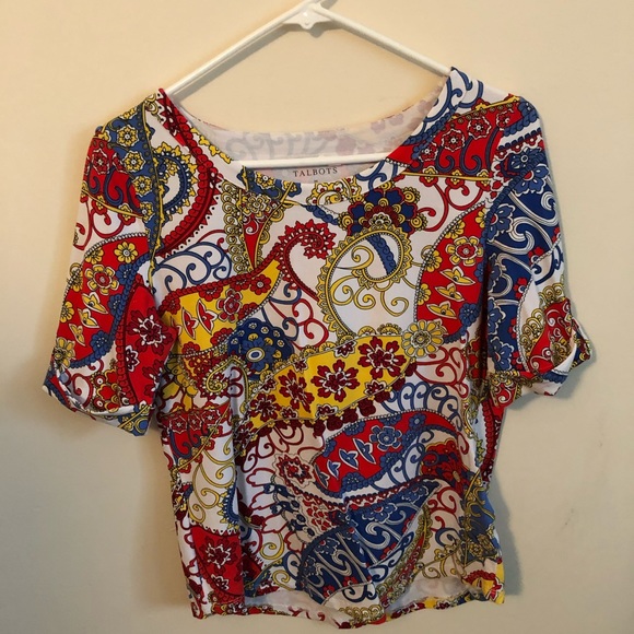 Talbots Paisley Short Sleeve Shirt - Picture 1 of 4